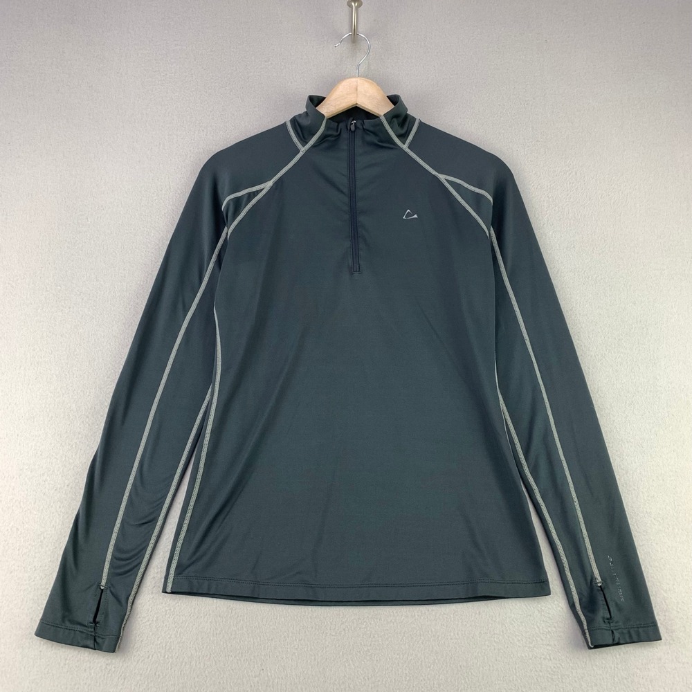 Paradox 1/4 Zip Performance Top Womens Small Grey Long Sleeve Running Shirt